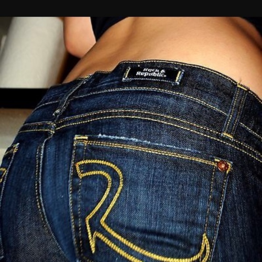 Rock & Republic Womens Low Rise Straight Leg Jeans